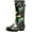 Black Green Cannabis, variant on Norty Women's Hurricane Rain Boots – Waterproof Mid-Calf Length 11 inch Rubber Winter Spring and Garden Boots - runs a 1/2 size large