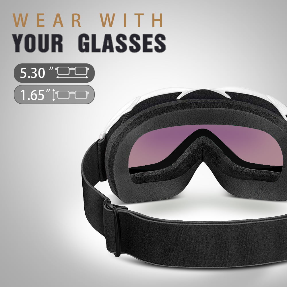 Gafas de esquí OTG para hombres y mujeres, máscara de Snowboard, gafas de  esquí UV400, protección contra la nieve, gafas para adultos, doble  antivaho, cilíndrico