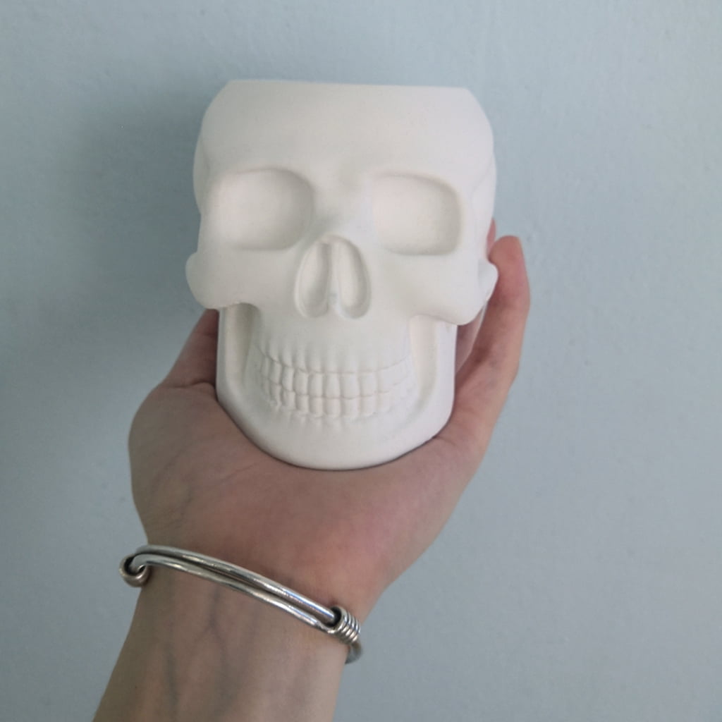 BQBQERT Crystal Epoxy Skull Flower Silicone Mold, Concrete Cement Resin Vase for for Resin