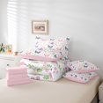 thumbnail image 6 of Manfei Cute Butterflies 7-Piece Twin Bedding Sets,Flying Animal Bedding Comforter Set,Pink White Cyan Sheet Sets For Girls Kids,Super Cozy Room Decor Reversible, 6 of 8