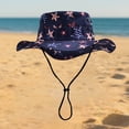 thumbnail image 2 of VNKIDY Mens Womens Usa Star Stripe Print Bucket Hat Adjustable Chin Strap Sun Protection Hat For Independence Day Daily Wear Versatile Hat, 2 of 5