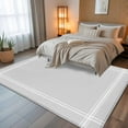 thumbnail image 5 of 6x9 Area Rugs, Pure Light Grey Non-Skid Rubber Backing Large Rectangle Rugs - Living Room Bedroom Home Office, Simple Solid Color Indoor Floor Mat Carpets Washable Rug, 5 of 9