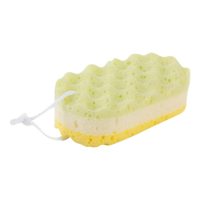 Shower Body Sponge - Natural Rubber Foam, Wave Texture, Ergonomic, Skin-Friendly, Suitable for All Ages, Family Use