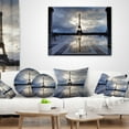thumbnail image 3 of Designart Reflection of Paris Eiffel TowerWith Clouds - Throw Pillow - 18x18, 3 of 4