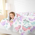 thumbnail image 4 of Homewish Cute Dino Unicorn 2pcs Bedding Comforter Set for Boys Girls,Cartoon Rainbow Polka Dots Twin Comforter Sets,Dreamy Princess Breathable Bedding Set,Ultra Soft Home Decor,Reversible, 4 of 8