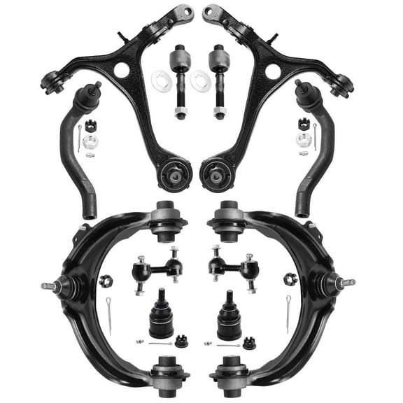 Detroit Axle - 12pc Front End Control Arms Kit for 2004-2008 Acura TSX, 03-07 Honda Accord, Upper Lower Control Arms Sway Bars Tie Rods Lower Ball Joints 2003 2004 2005 2006 2007 2008 Replacement