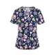 thumbnail image 4 of Camiseta exfoliante con cuello en V para mujer, ropa de trabajo, uniforme de trabajo de enfermera transpirable, camiseta exfoliante de enfermería para Azul oscuro, 4 of 10