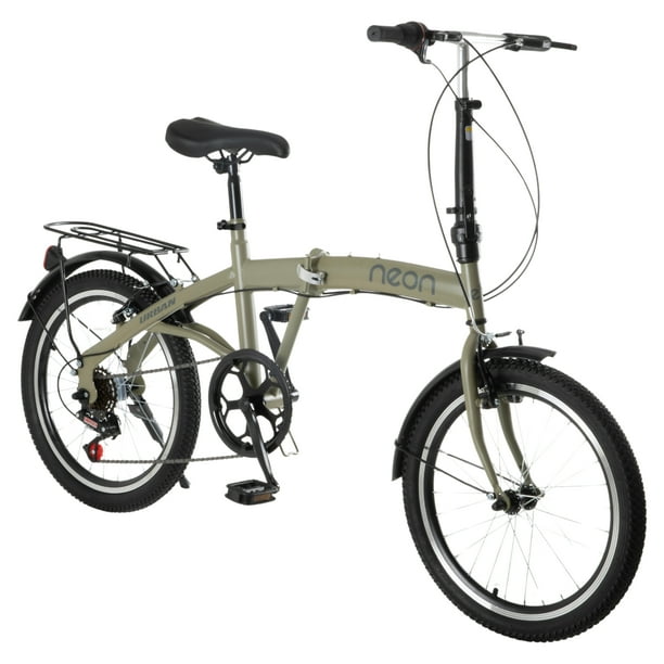Bicicleta Neon Plegable Rodada 20 7 Velocidades Color Verde