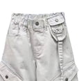 thumbnail image 4 of Coerni Teen Girls Wide Leg Cargo Pants Elastic Waist Straight Leg Trousers Fashion Y2K Hip Hop Streetwear Muti Pockets, 4 of 6