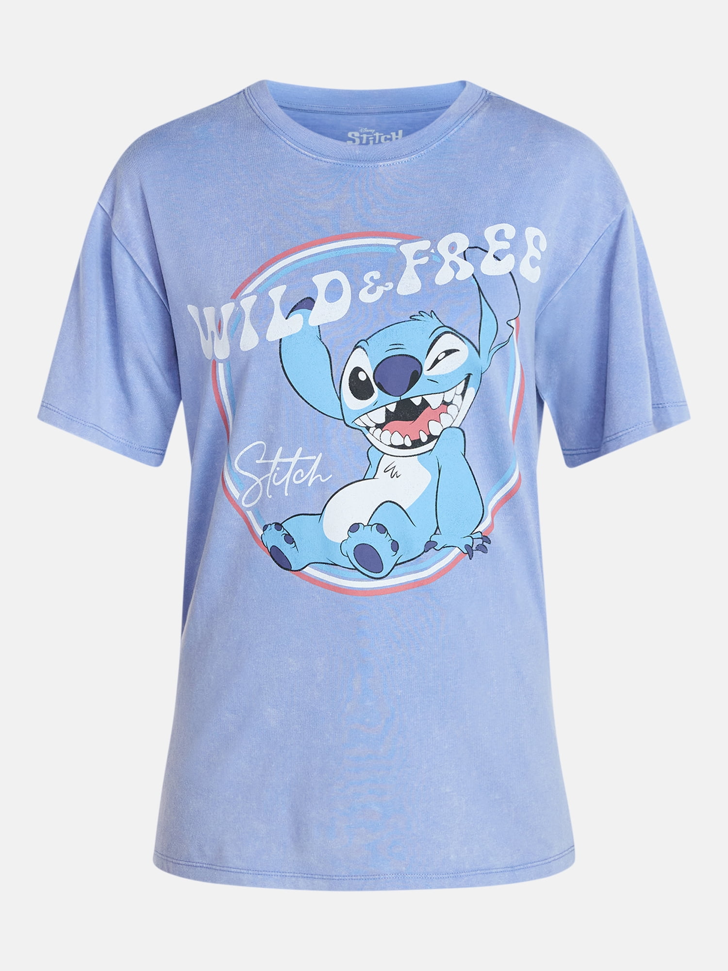 Disney Stitch Women's Americana Graphic Tee with Short Sleeves, Sizes XXS-XXL
