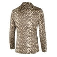 thumbnail image 5 of Unique Bargains Men's Leopard Animal Print Notched Lapel Slim Fit Blazer XL Brown, 5 of 8