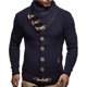 thumbnail image 2 of Suéter de hombre Otoño e Invierno Abrigo de punto Cuello alto Botón Talla grande Suéter europeo y americano Ropa de hombre, 2 of 5