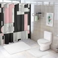 thumbnail image 7 of Orinice Modern Pink Shower Curtain for Bathroom, Grey Black and White Abstract Mid Century Minimalist Geometric Shower Curtains Polyester Fabric Bathroom Decoration Bath Curtains Hooks Included 69x72, 7 of 7
