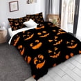 thumbnail image 6 of Move Over Orange  Black Duvet Cover Queen Black Halloween Bedding Sets Cartoon Pumpkin Pattern Microfiber No Filling, 6 of 7