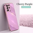 thumbnail image 3 of Coque de téléphone Samsung en Silicone souple, avec cadre carré plaqué or, S23 Ultra, S22, S21, S20, FE, S10 Plus, Note 20, 10 Lite, S24 Ultra, 3 of 5