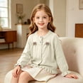 thumbnail image 4 of EnJoCho Toddler Girls Knit Cardigan Girls Ruffled Hem Bow Open Front Sweater Jacket Kids Long Sleeve Button Cute Clothes Tops Cable Knit Girls Sweater Fall, 4 of 7