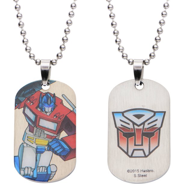 Transformers Transformers Kids' Stainless Steel Optimus Prime Dog Tag Pendant, 16" Chain