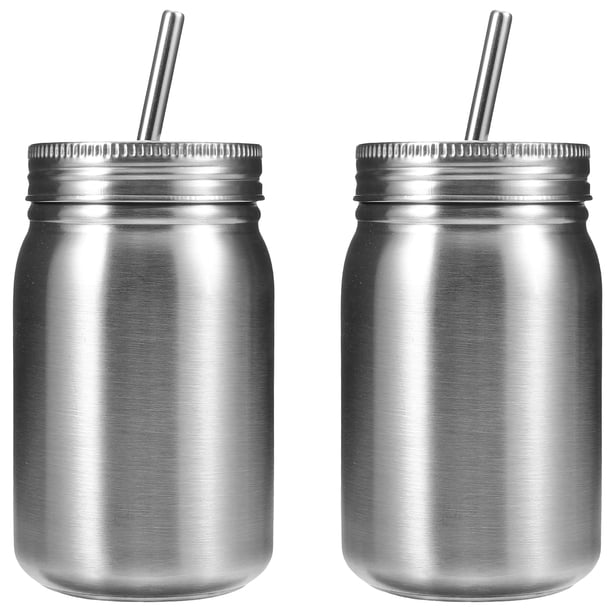 2 frascos de acero inoxidable para sublimación, prácticos vasos con pajita (700 ml)