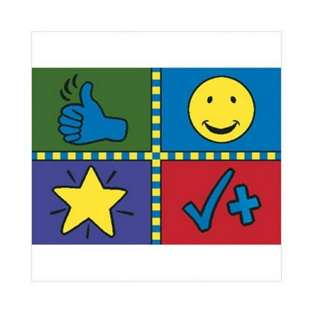 

Motivation Mat 3 ft.10 in. x 5 ft.4 in. WearOn Nylon Machine Tufted- Cut Pile Educational Rug