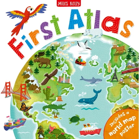 Pre-Owned First Atlas-Travel the World with this Brightly Colored Atlas-Includes over 20 Maps and a World Map Poster (Hardcover) 1786172240 9781786172242