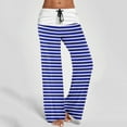 thumbnail image 6 of Otvok Women Casual Striped Print Trousers Bandage Comfortable Straight Pants, 6 of 6
