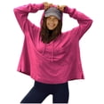thumbnail image 2 of Cmfcve Women's Track Hoodies Sweatshirts Solid Color Mid-Length Loose Fit Athletic Hoodies Long Sleeve Pullover Workout Running Jacket with Pocket, 2 of 6