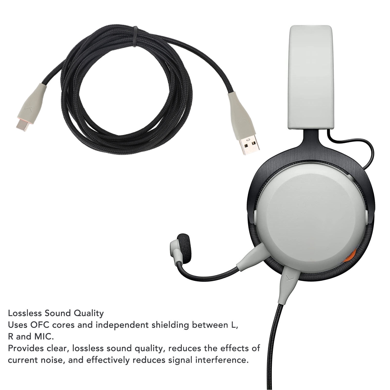 Câble De Remplacement Pour Casque Gaming 150 - Longueur 120cm, Connecteur 3.5mm - Pour Écouteurs, Smartphone, PC