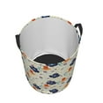 thumbnail image 3 of Balery Flower Leaves Round Laundry Basket with Handles Waterproof Freestanding Laundry Hamper for Clothes Toys in the Dorm and Family-, 3 of 8