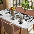thumbnail image 3 of Black Spring Botanical Table Cloths for 3 Foot Rectangle Tables, Weeping Eucalyptus Butterfly Patio Waterproof Elastic Fitted Tablecloths, Washable Rectangular Table Cover for Camping, 3 of 8