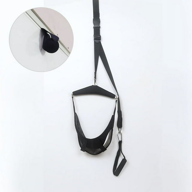 Dispositivo de tracción cervical para el cuello sobre la puerta para uso doméstico, hamaca portátil para estirar el cuello para aliviar el dolor de cuello, SIDA de terapia física para descom