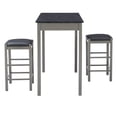 thumbnail image 6 of Lancer Grey Faux Marble 3-Piece Dining Set with Stools Counter Height Kitchen, 6 of 7