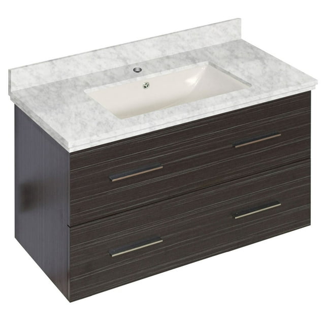 American Imaginations 35.5-in. W 3H8-in. Ceramic Top Set In White Color AI-18632
