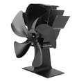 thumbnail image 4 of Ventilador de estufa de 5 aspas con motor de calor, ventilador de chimenea autogenerado para estufa de leña, color negro, 4 of 14