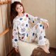 thumbnail image 1 of Pijamas de manga larga para mujer, conjunto de dos piezas de seda de leche, sección delgada, ropa de dormir transpirable, ropa de casa para estudiantes, Primavera, 1 of 4
