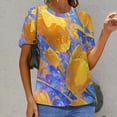 thumbnail image 6 of Vibe Blooming Tulips Women's Short Sleeve T-Shirt Crew Neck Casual Summer Trendy Loose Fit Tops, 6 of 6