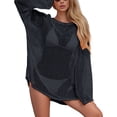 thumbnail image 2 of Swimsuit Cover Up for Women Resort Swim Cover Up Elegant Hollow-Out Knit Beach Cover-Up for Sun Swim over-shoulder, 2 of 7