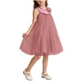 thumbnail image 3 of Pounoo Womens Sundresses Halter Neck Rose Decor Tulle Skirt Lightweight Sweet Style (For Small Wearers) Gift, 3 of 5