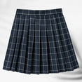 thumbnail image 5 of JIKNTTR Plaid Skirts For Women High Waist Pleated Skater Skirts Women's Casual Pleated A Line Mini Skirt Basic Versatile Skirts Vintage Midi Skirts, 5 of 5