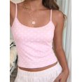thumbnail image 4 of Women'S Polka Dot Print Sleeveless Form Fitting Casual Tank Top Light Pink Dots M, 4 of 9