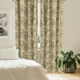 thumbnail image 2 of Ambesonne Paisley Curtains, Flowers Stripes, Pair of 28"x63", Brown Black and White, 2 of 5