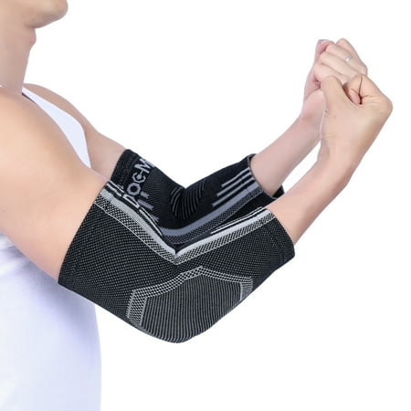 Doc Miller Premium Elbow Brace Compression Sleeve - 1 Pair Tennis Elbow Brace, Crucial Golfer’s Elbow Support, Arthritis and Tendinitis Stability Basketball Gym Weightlifting (Best Elbow Sleeve For Weightlifting)