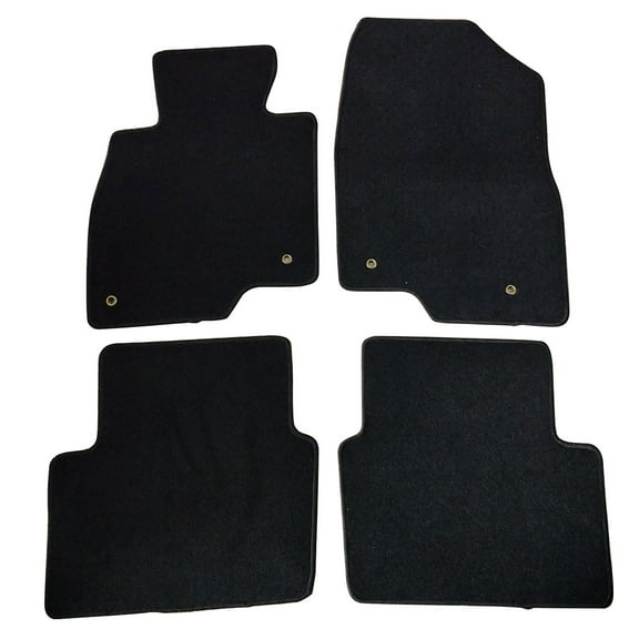 Ikon Motorsports Compatible with 14-18 Mazda 3 OE Factory Style Black Nylon Carpet Car Floor Mats Front Rear 4pcs 2014 2015 2016 2017 2018