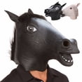 thumbnail image 1 of Fiudx Máscara de Cabeza de Caballo Divertida, Ideal para Bromas y Fiestas, Diseño Realista, Uso Versátil, Disfraz de Halloween y Comedia, Tamaño 43 X 35 Cm, 1 of 7