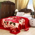 thumbnail image 1 of Thickened Raschel Blanket Winter Warm Wedding Blanket Double-sided Fleece Office Nap Blanket Double-layer Blanket Gift Blanket, 1 of 4