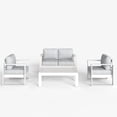 thumbnail image 2 of LayinSun 4 Piece Hight Back Aluminum Outdoor Furniture Set with Coffee Table, Modern Patio Conversation Sets, 2 of 7