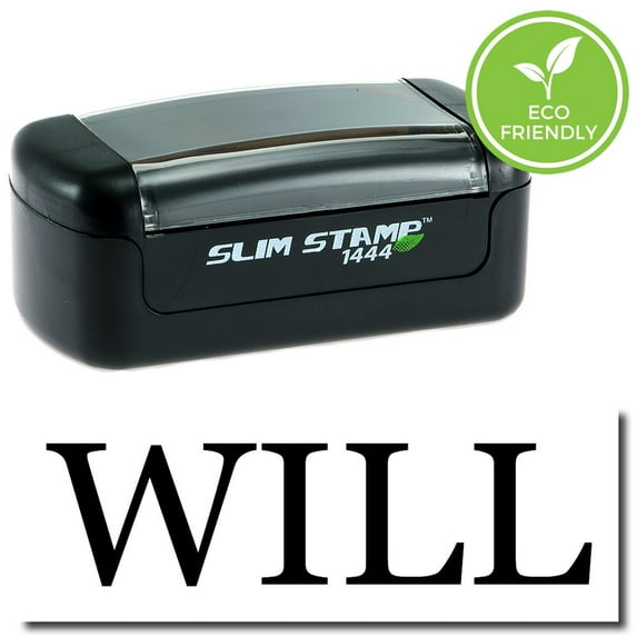 Slim Pre-Inked Will Stamp with Blue Ink