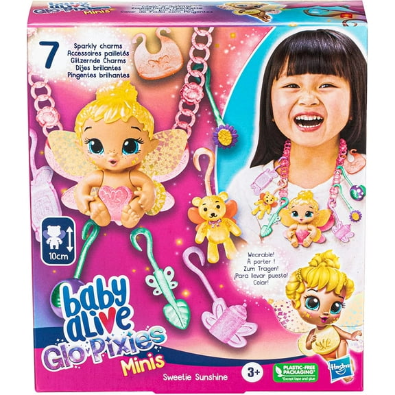 Baby Alive Glo Pixies Minis Carry ‘n Care Necklace Sweetie Sunshine