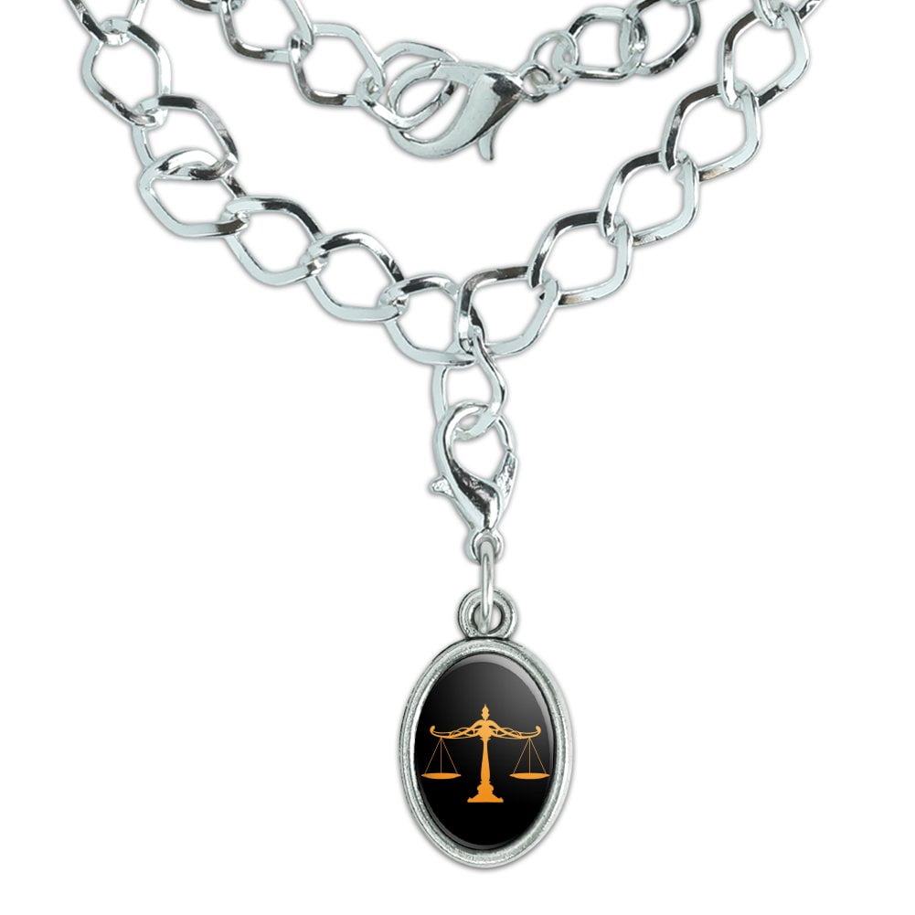 Scales Of Justice Legal Lawyer Silver Plated Bracelet with Antiqued