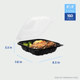thumbnail image 3 of Karat 8"x 8" Premium PP Hinged Container, 3 compartments - 150 ct, 3 of 14