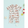 thumbnail image 2 of Suealasg Kids Boys One Piece Swimsuit 1T 2T 3T 4T Little Boys Long Sleeve Car Print Romper Swimwear Toddler Boys Summer Bathing Suit Beachwear, 2 of 8